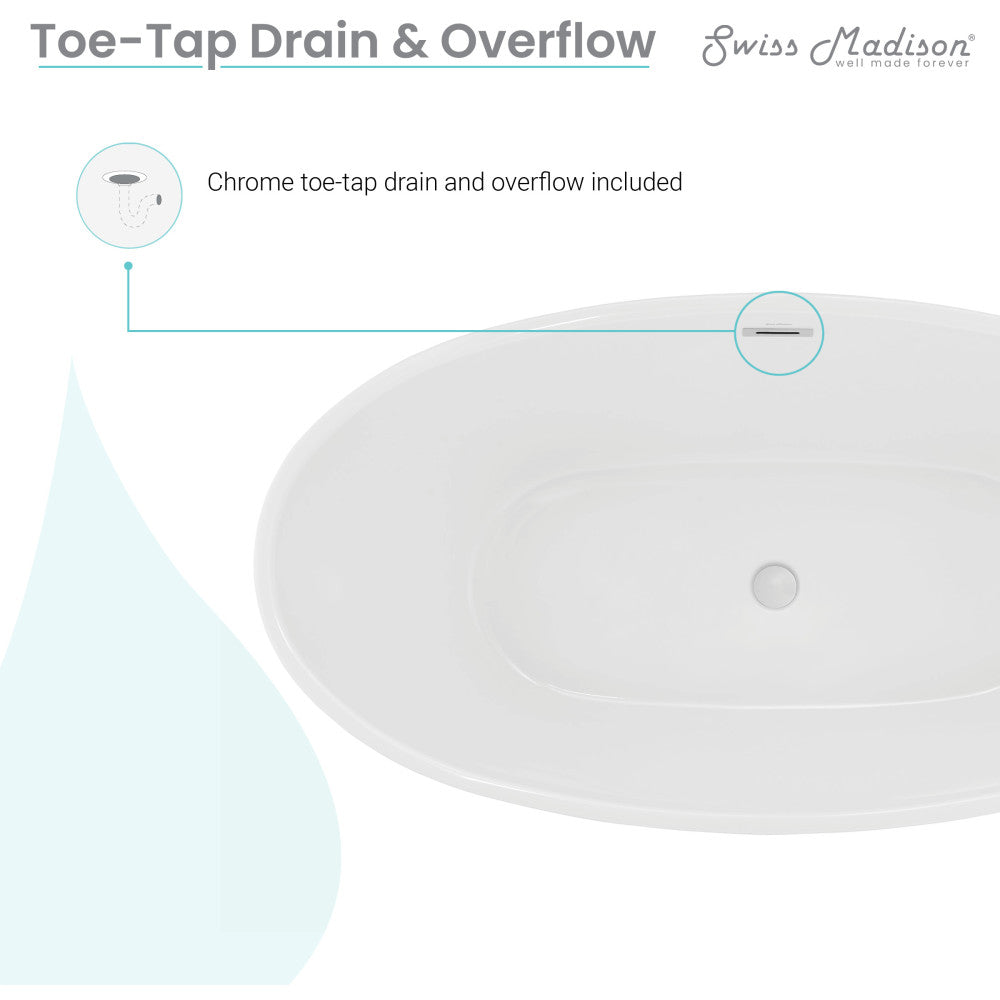 Swiss Madison Manoir 60" Freestanding Bathtub