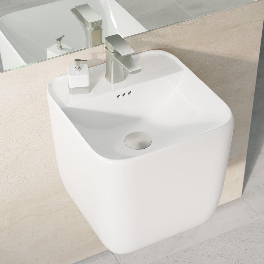 Swiss Madison Carre 17.5" Wall-Mount Bathroom Sink