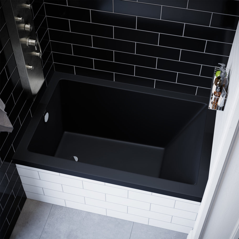 Swiss Madison Voltaire 48" x 32" Left-Hand Drain Alcove Bathtub in Matte Black