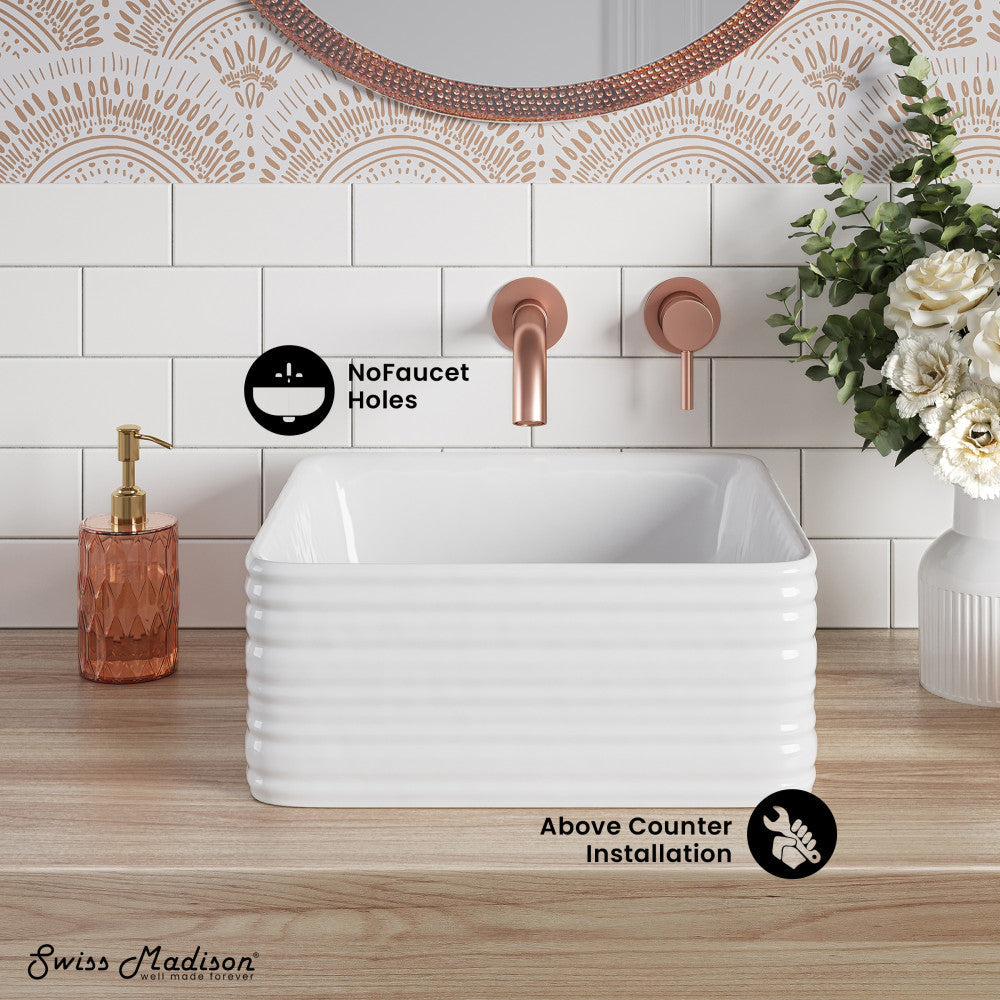 Swiss Madison Adour 14'' Vessel Sink in White