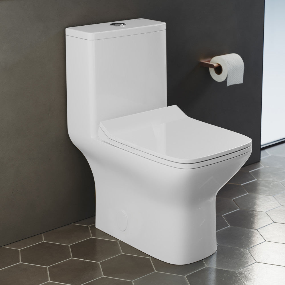 Swiss Madison Carre One-Piece Square Toilet Dual-Flush 1.1/1.6 gpf with 10" Rough-In