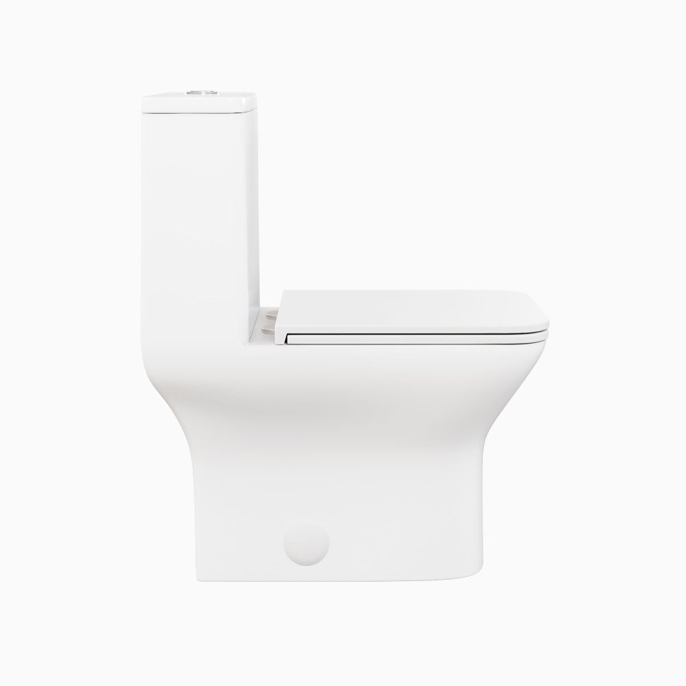Swiss Madison Carre One Piece Square Toilet Dual Flush 1.1/1.6 gpf in Matte White