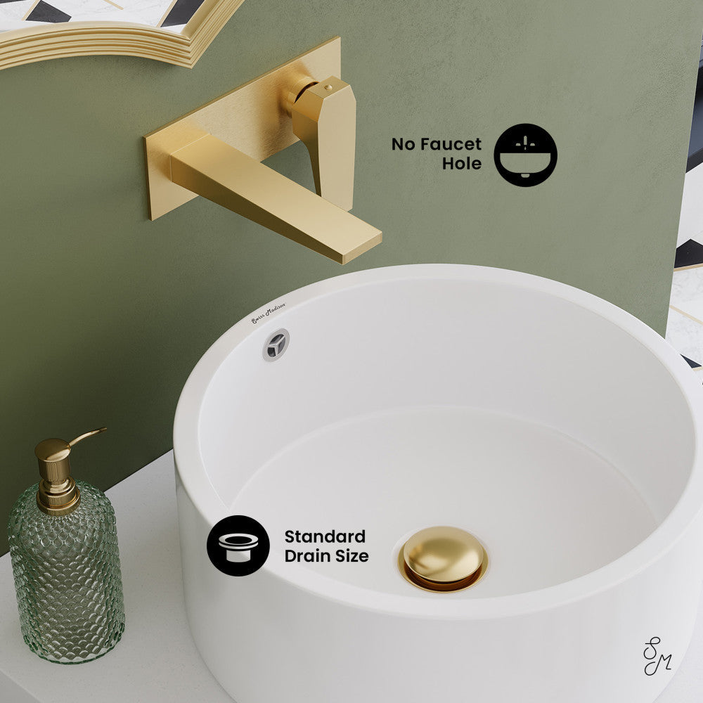 Swiss Madison Monaco 24" Floating Bathroom Shelf with Vessel Sink in Glossy White
