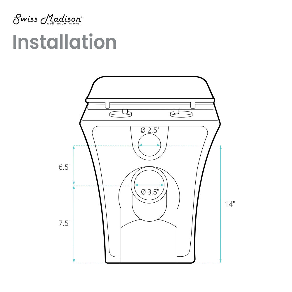 Swiss Madison Carre Back-To-Wall Square Toilet Bowl