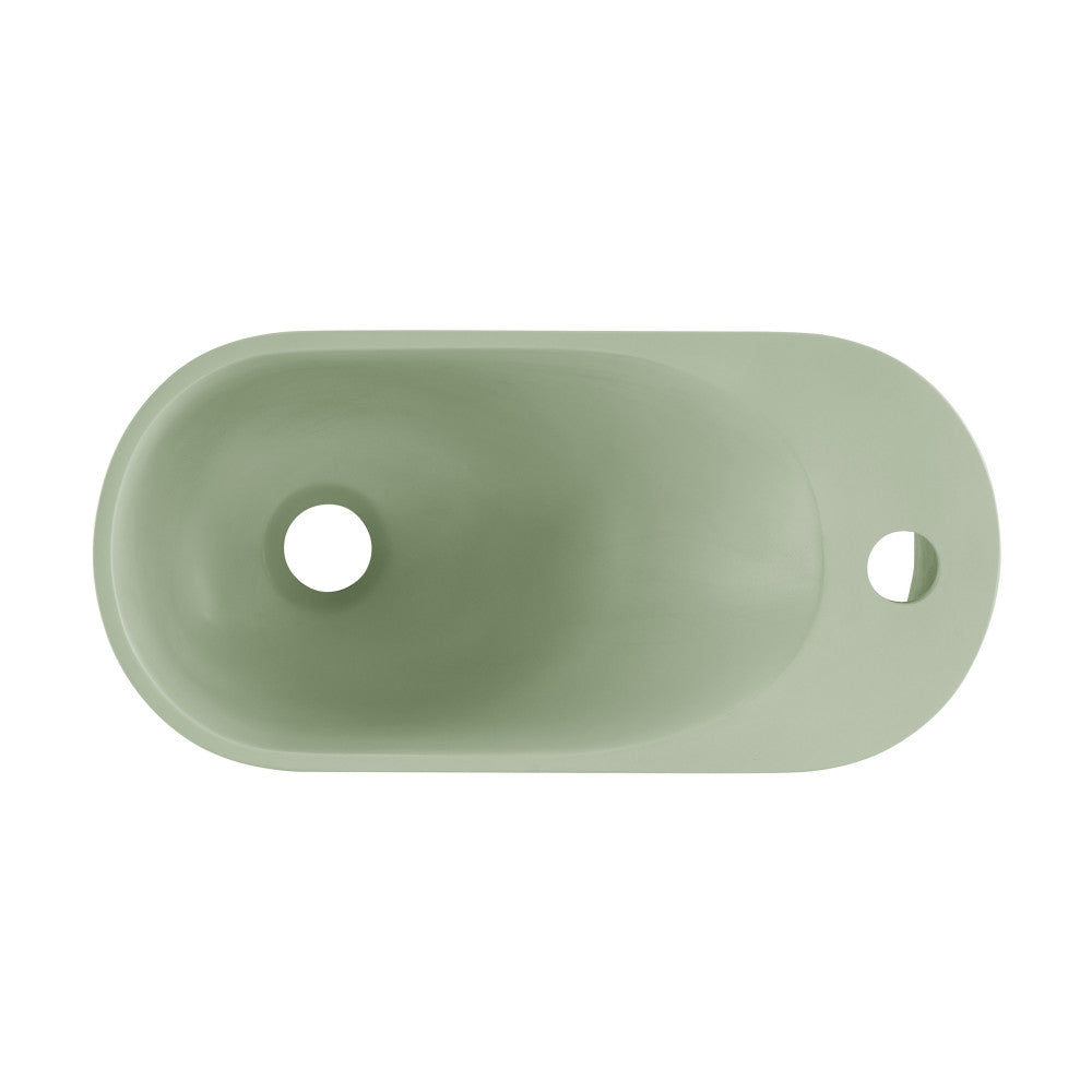 Swiss Madison Terre 18" Right Side Faucet Wall-Mount Bathroom Sink in Palm Green