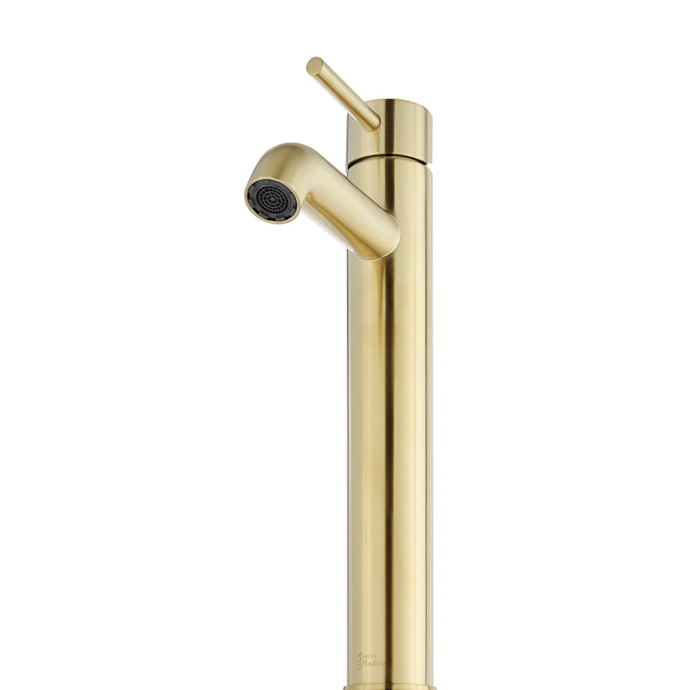 Swiss Madison Ivy Single Hole, Single-Handle, High Arc Bathroom Faucet in Brushed Gold