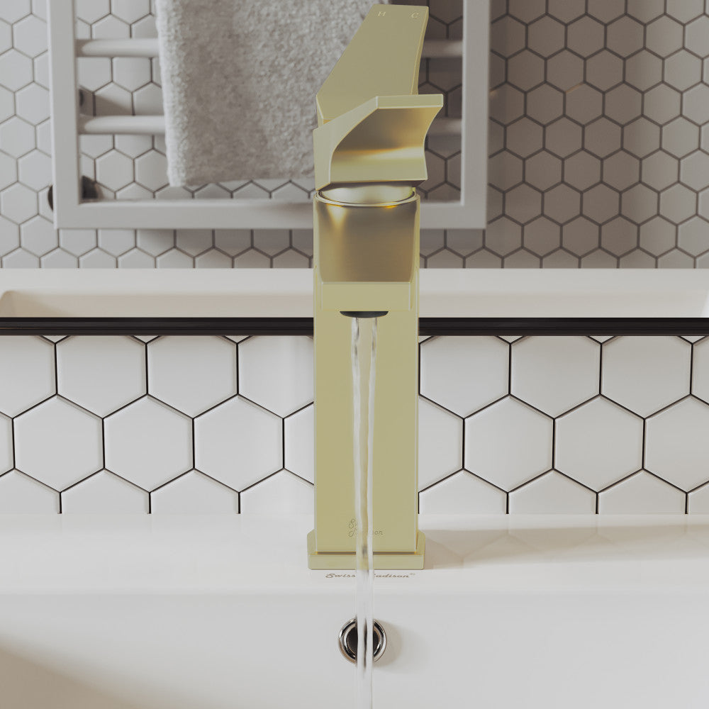 Swiss Madison Voltaire Single Hole, Single-Handle, Bathroom Faucet in Brushed Gold