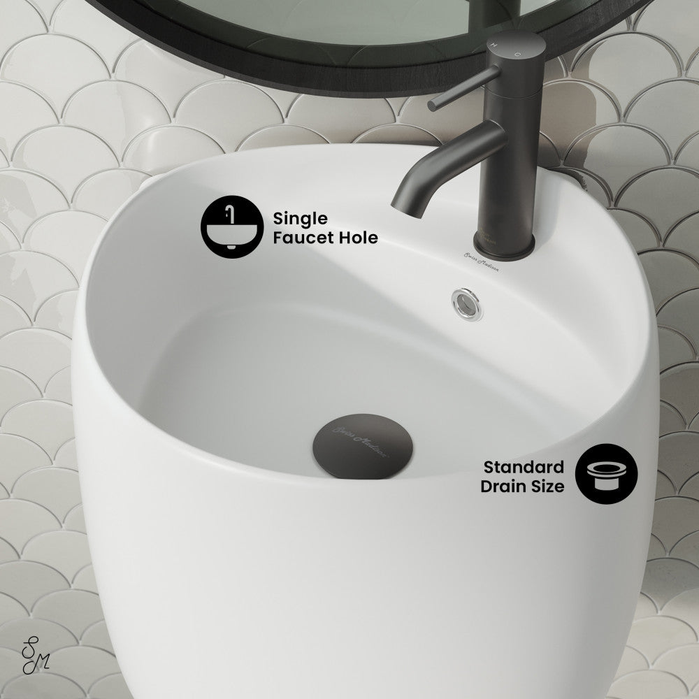 Swiss Madison Ivy Wall-Mount Sink in Matte White