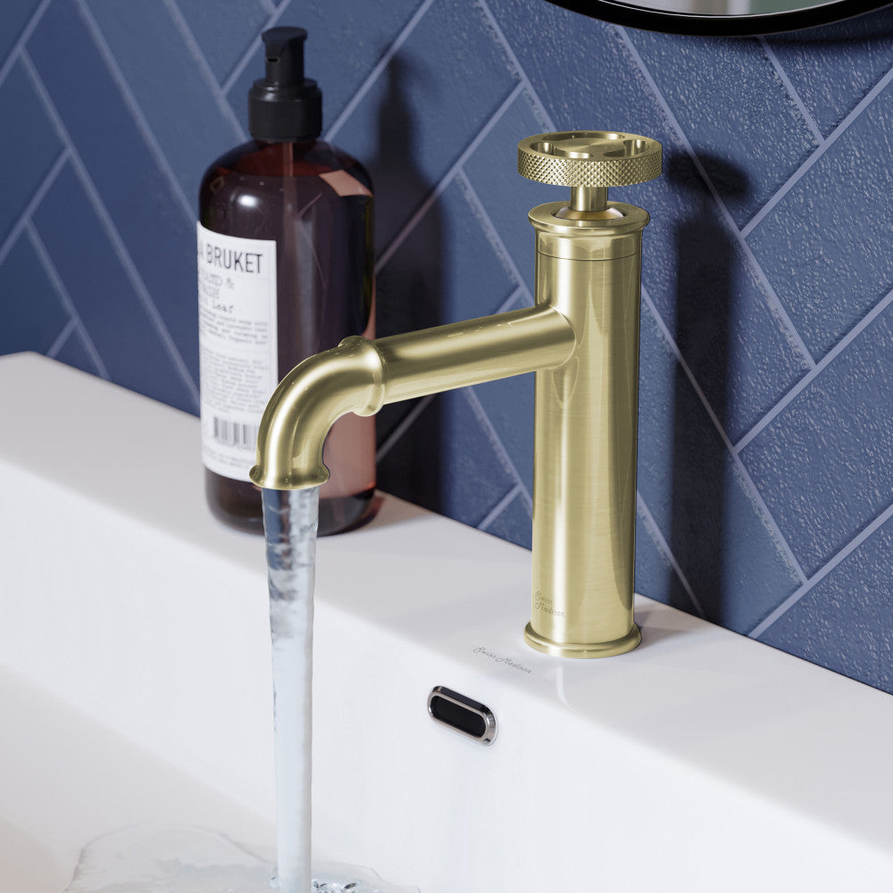Swiss Madison Avallon Single Hole, Single-Handle Wheel, Bathroom Faucet in Brushed Gold