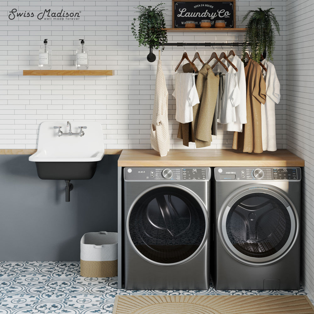 Swiss Madison Loire 22" Wall Hung Cast Iron Bathroom Sink