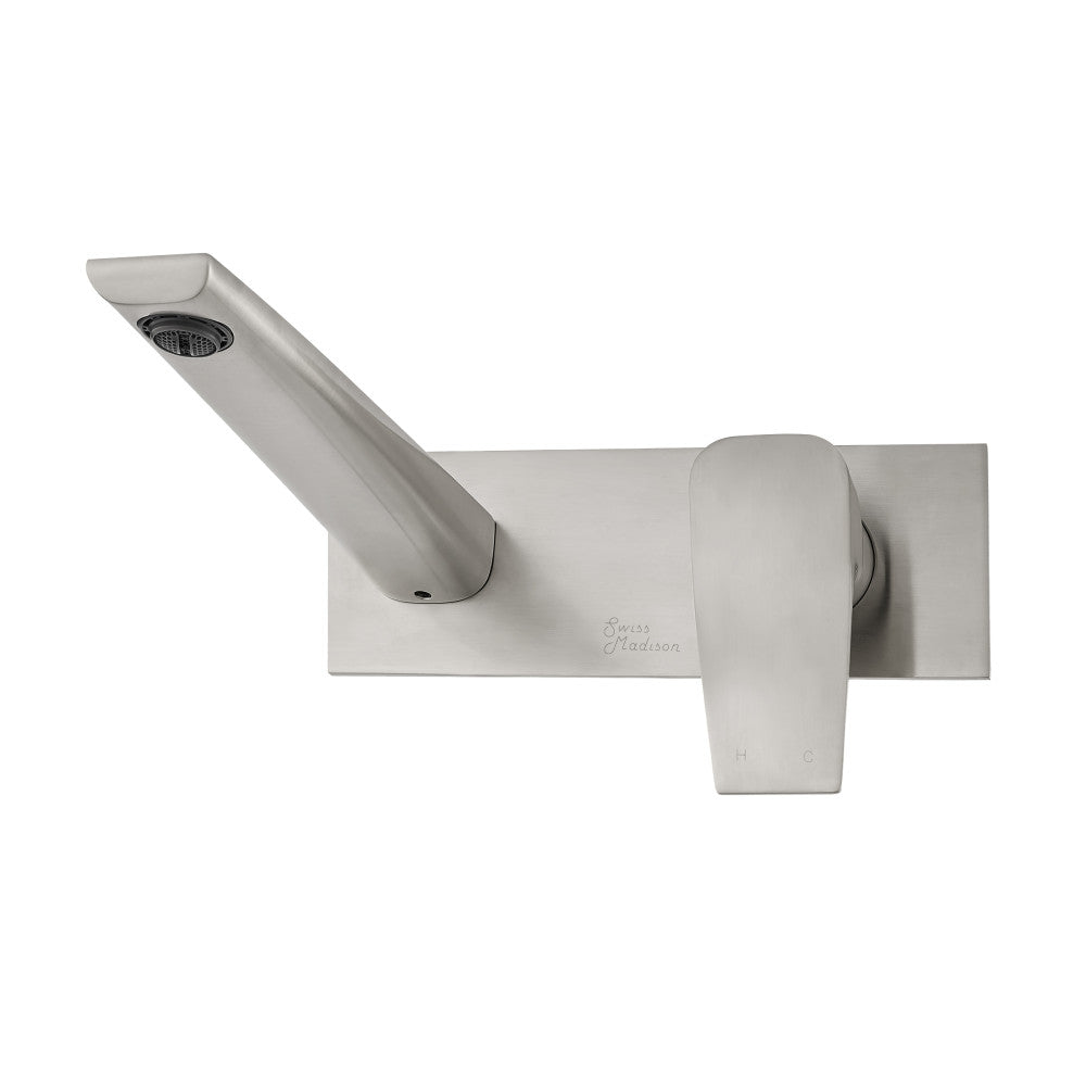 Swiss Madison Monaco Single-Handle, Wall-Mount, Bathroom Faucet in Brushed Nickel
