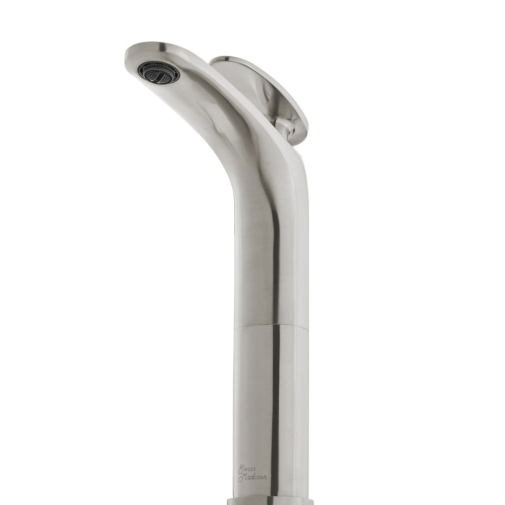 Swiss Madison Sublime Single Hole, Single-Handle, High Arc Bathroom Faucet in Brushed Nickel