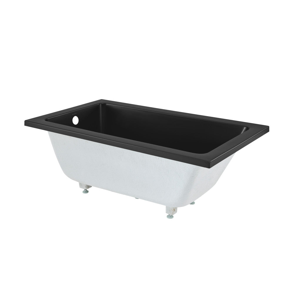 Swiss Madison Voltaire 54" x 30" Reversible Drain Drop-In Bathtub in Matte Black