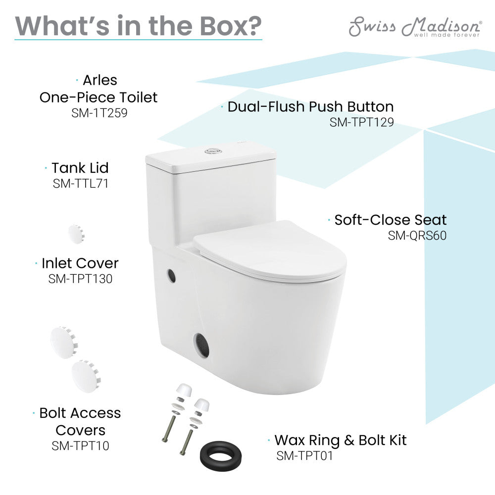 Swiss Madison Arles One-Piece Elongated Toilet Vortex Dual-Flush 0.8/1.18 gpf