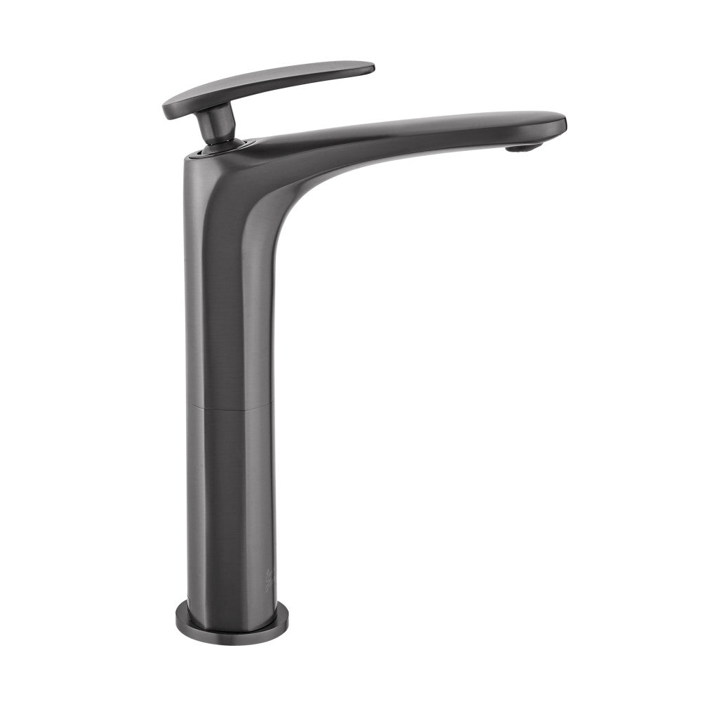Swiss Madison Sublime Single Hole, Single-Handle, High Arc Bathroom Faucet in Gunmetal Grey