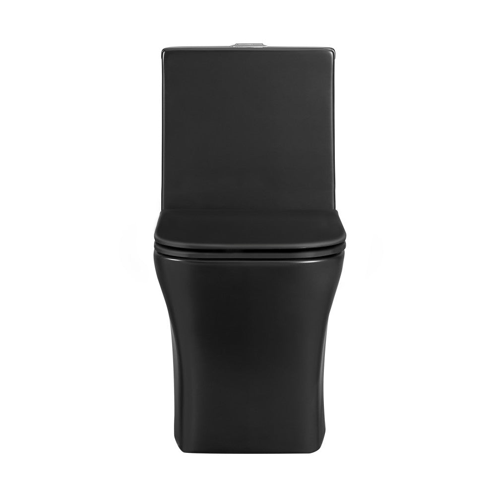 Swiss Madison Concorde One-Piece 12" Rough-in 1.1/1.6 GPF Dual Top Flush Square Toilet in Matte Black