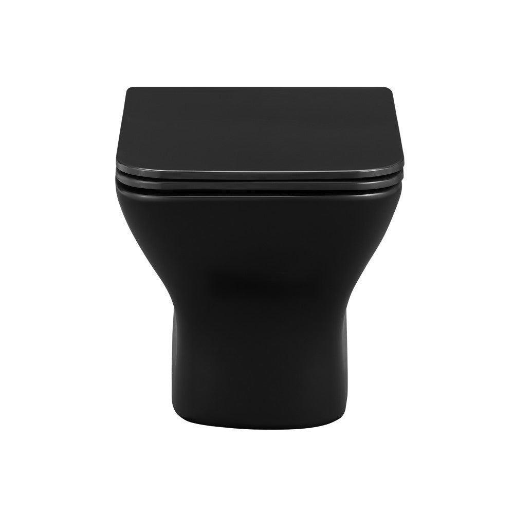 Swiss Madison Carre Wall-Hung Elongated Toilet Bowl in Matte Black
