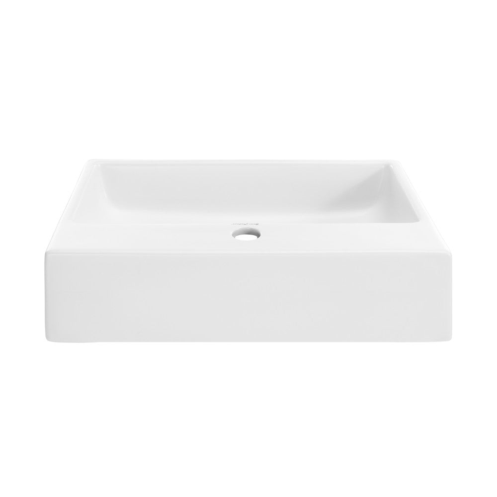 Swiss Madison Claire 20 Rectangle Ceramic Vessel Sink, Matte White