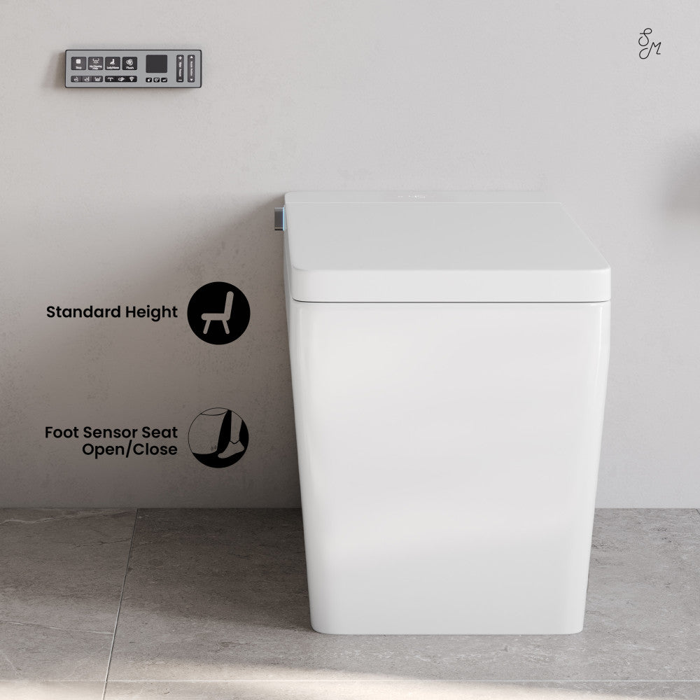 Swiss Madison Concorde Smart One-Piece 1.28 GPF Single Top Flush Toilet in Glossy White