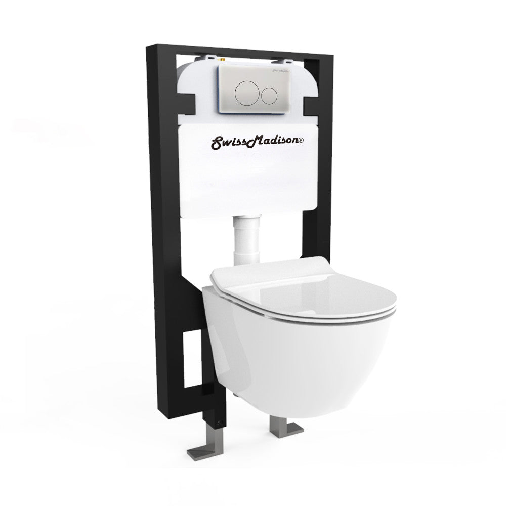 Swiss Madison St. Tropez Wall Hung Toilet Bundle (SM-WT449, SM-WC424, SM-WC001C)