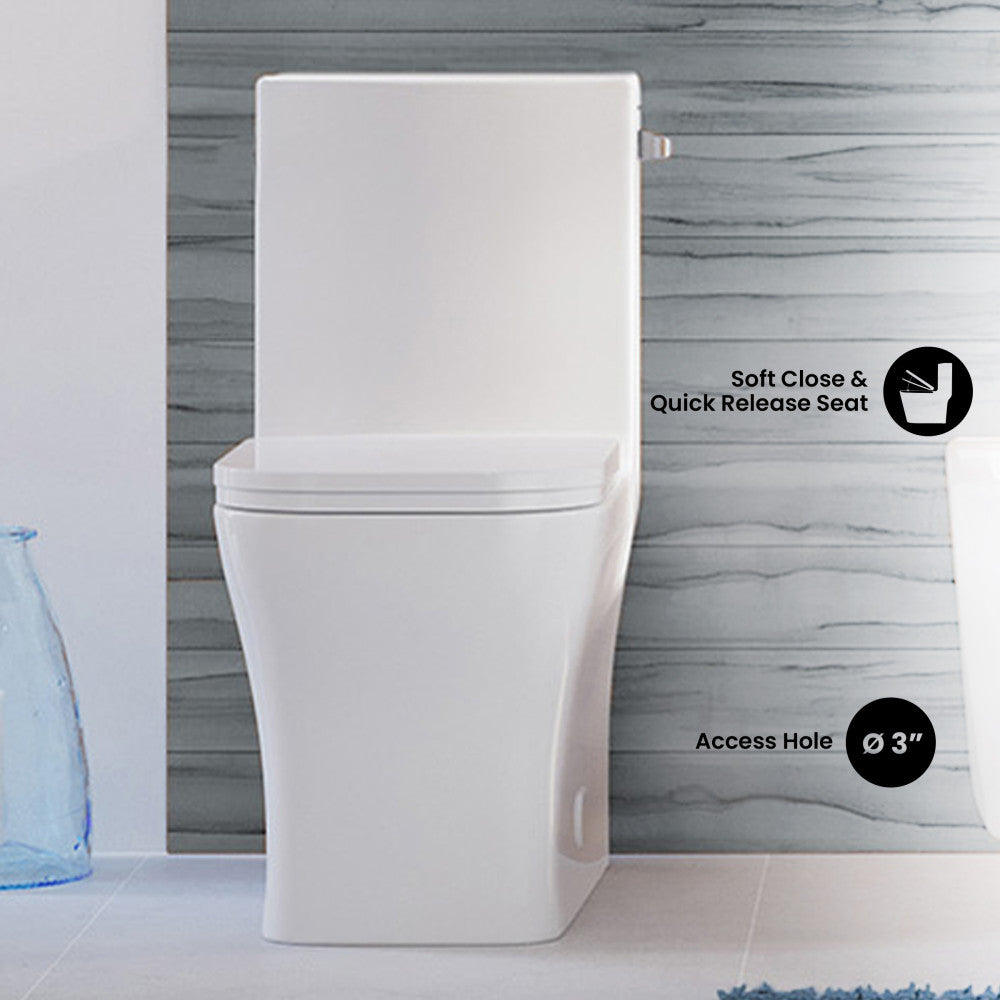 Swiss Madison Concorde One Piece Square Right Side Flush Handle Toilet 1.28 gpf