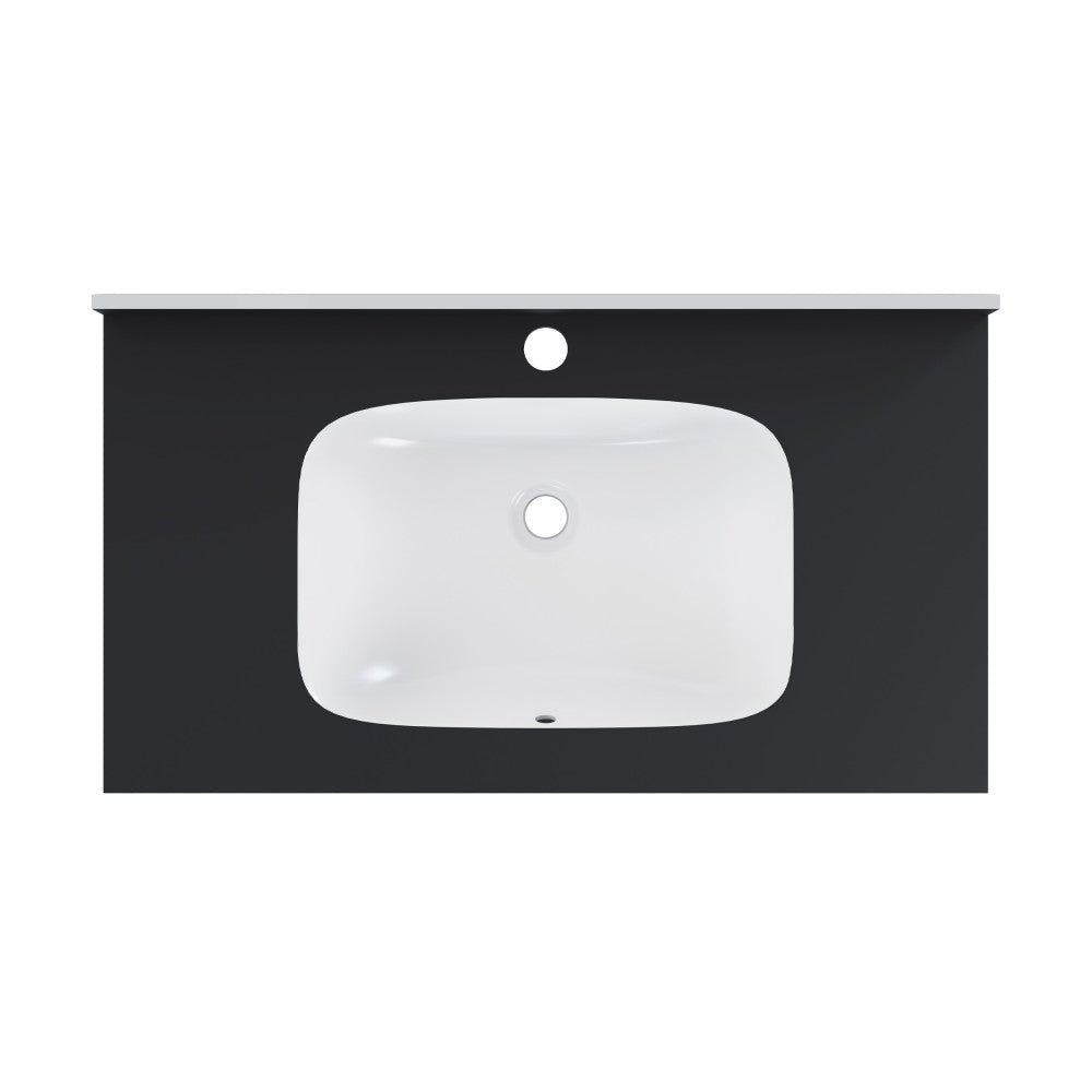 Swiss Madison Avancer 36'' Wall Mount Sink In Black Marquina