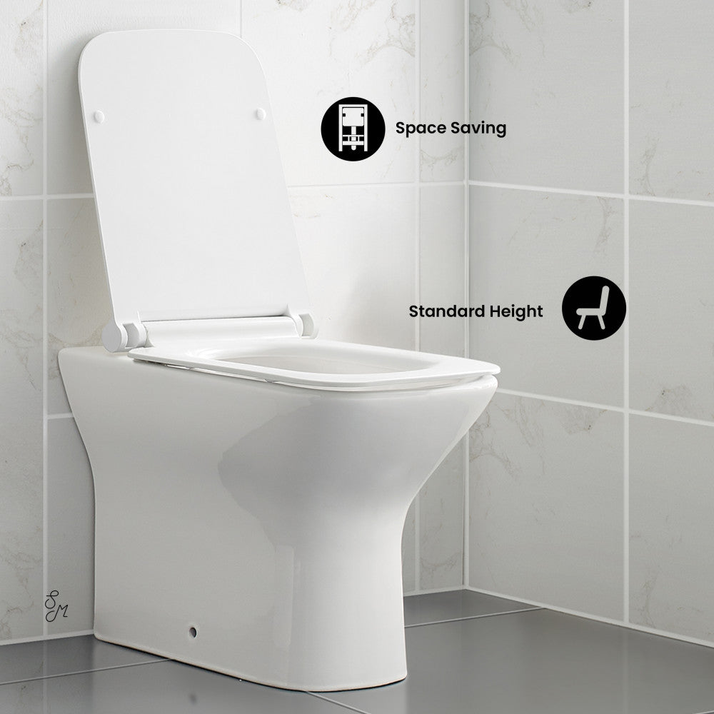Swiss Madison Carre Back-To-Wall Square Toilet Bowl