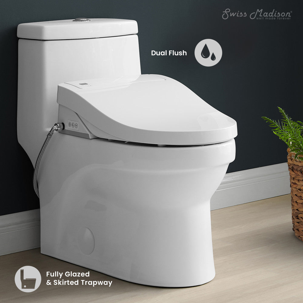 Swiss Madison Virage One-Piece Toilet with Vivante Smart Seat 1.1/1.6 gpf