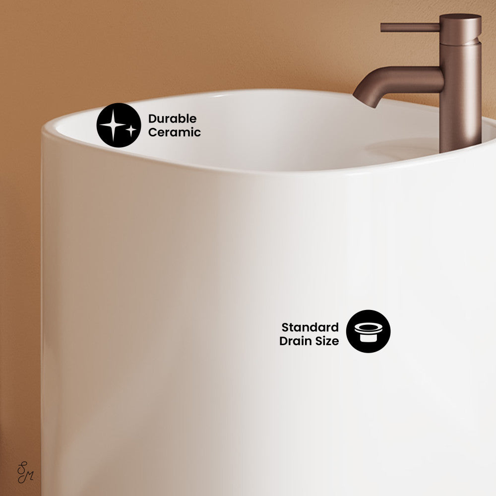 Swiss Madison Ivy One Piece Pedestal Sink