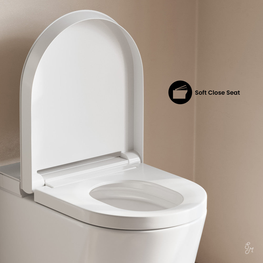 Swiss Madison Hugo H Wall-Hung Toilet in Glossy White with Supporting Frame