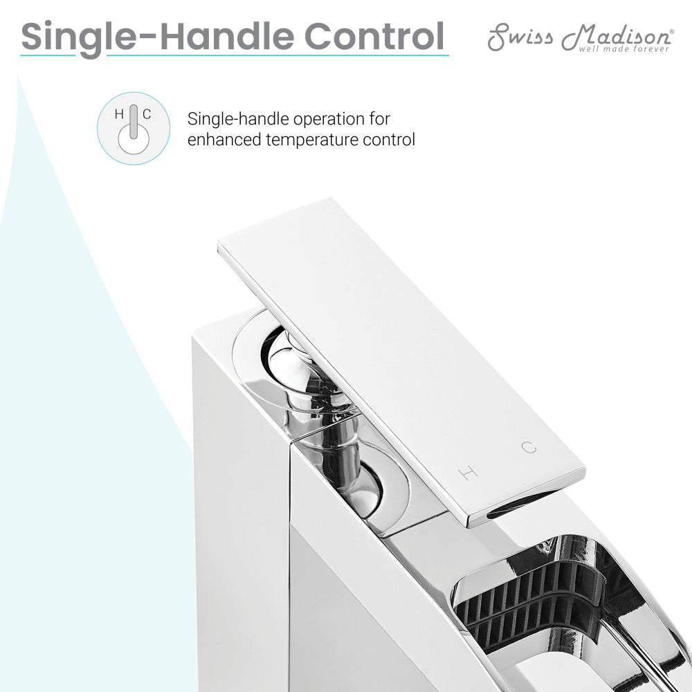 Swiss Madison Concorde Single Hole, Single-Handle, High Arc Waterfall, Bathroom Faucet in Chrome