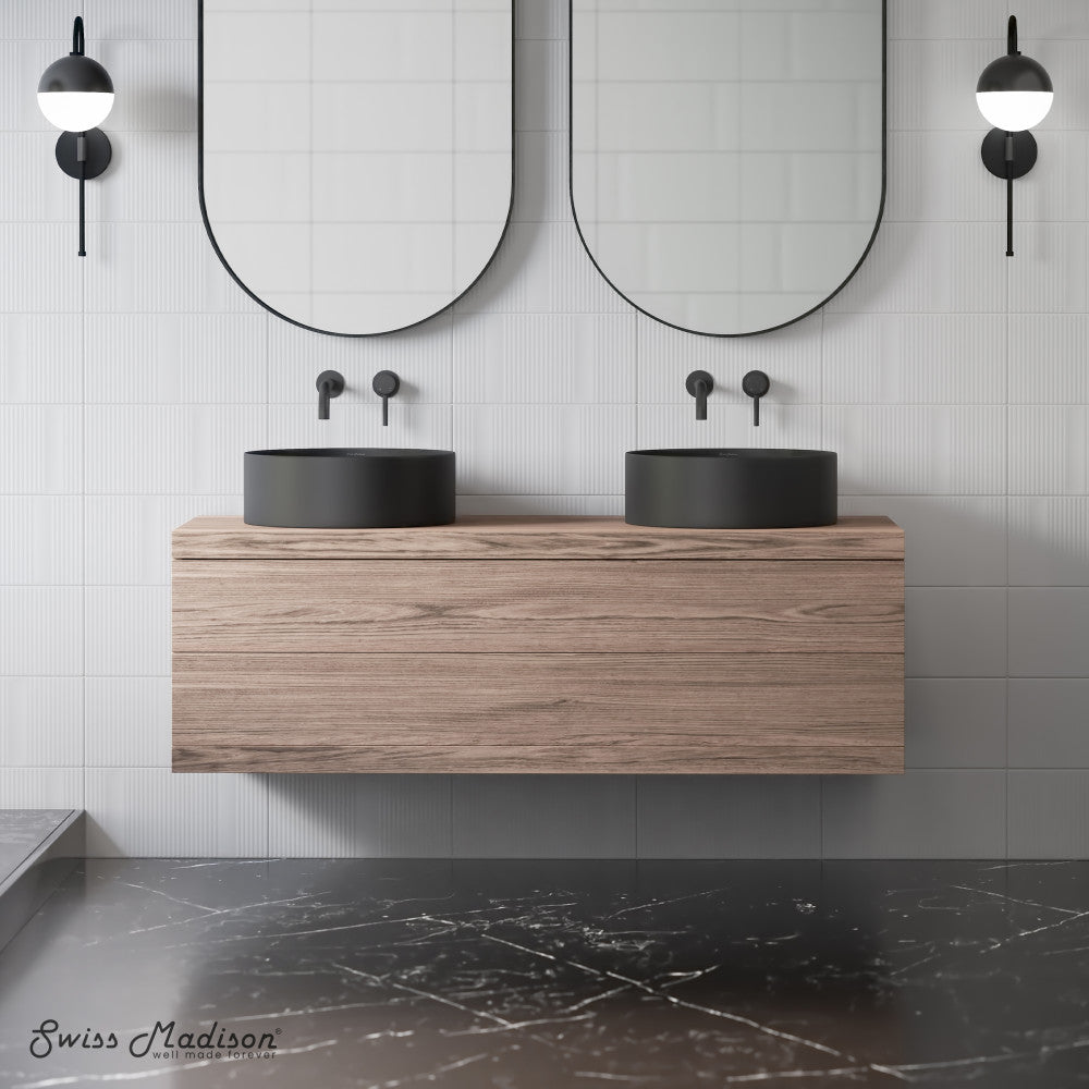 Swiss Madison Beau 16.5" Round Vessel Bathroom Sink in Matte Black