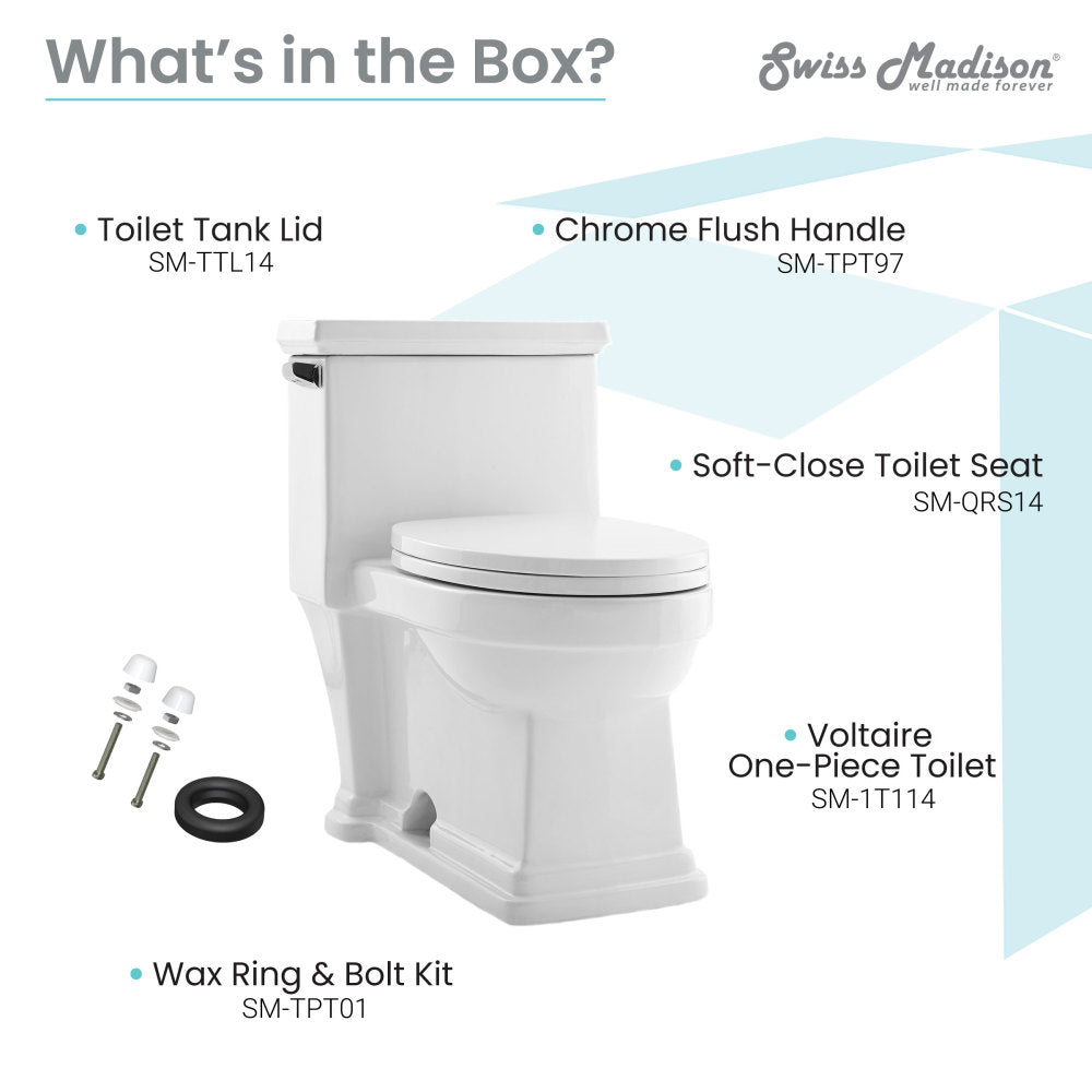 Swiss Madison Voltaire One-Piece Elongated Toilet Side Flush 1.28 gpf