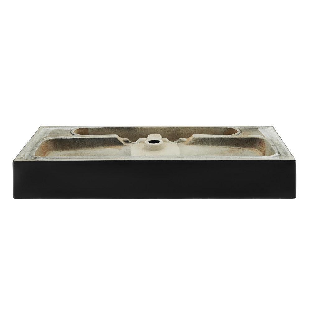 Swiss Madison Claire 40 Ceramic Console Sink Matte Black Basin Chrome Legs