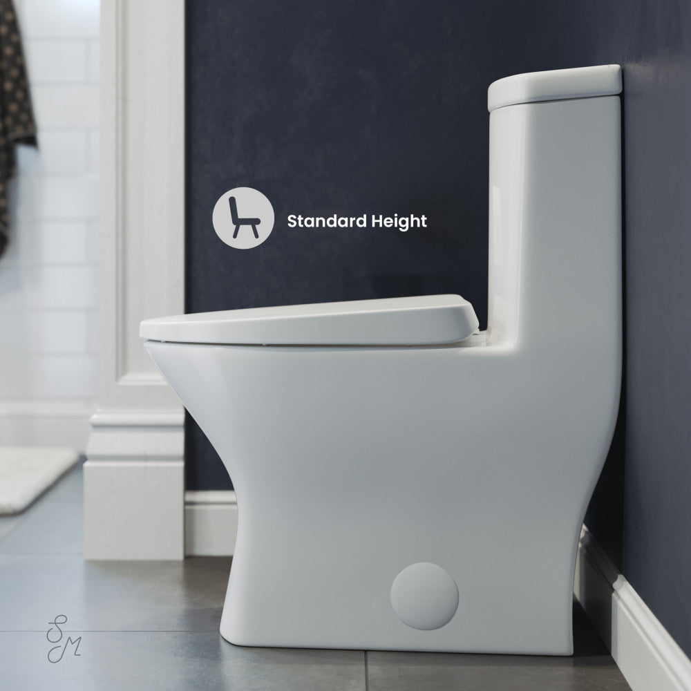 Swiss Madison Sublime II One-Piece 10" Rough-in 1.1/1.6 GPF Dual Top Flush Round Compact Toilet in Glossy White