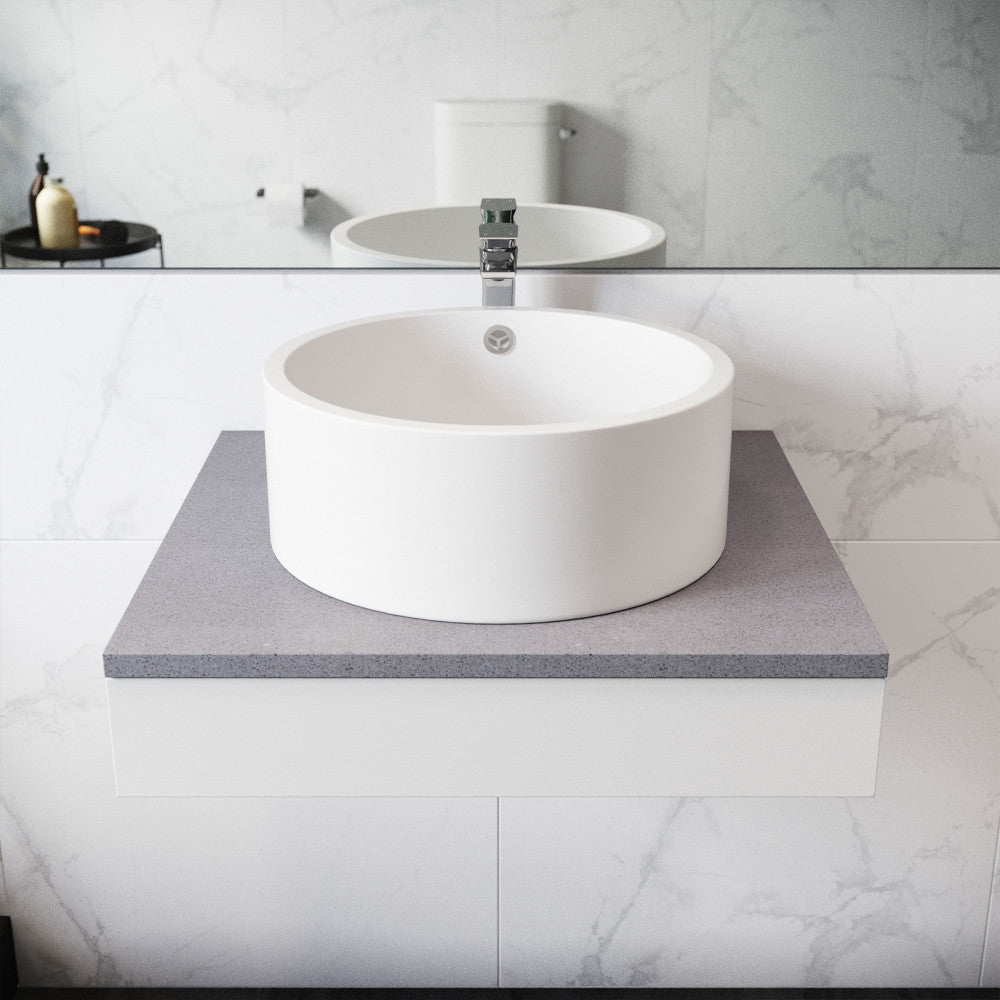 Swiss Madison Monaco Round Ceramic Bathroom Vessel Sink in White