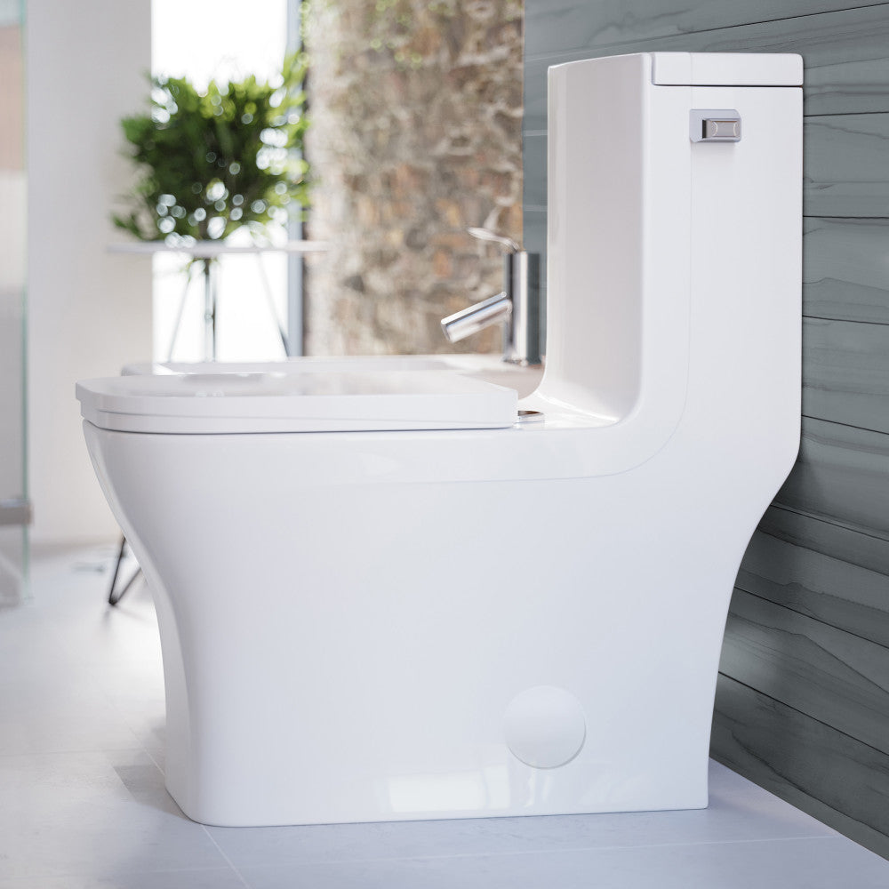Swiss Madison Concorde One Piece Square Right Side Flush Handle Toilet 1.28 gpf