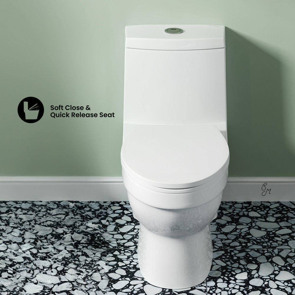 Swiss Madison Virage One Piece Elongated Toilet with Touchless Retrofit Dual Flush 1.1/1.6 gpf