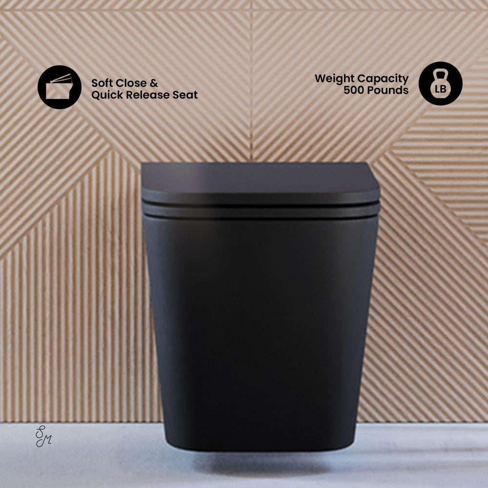 Swiss Madison Concorde Wall Hung Toilet Bowl, Matte Black