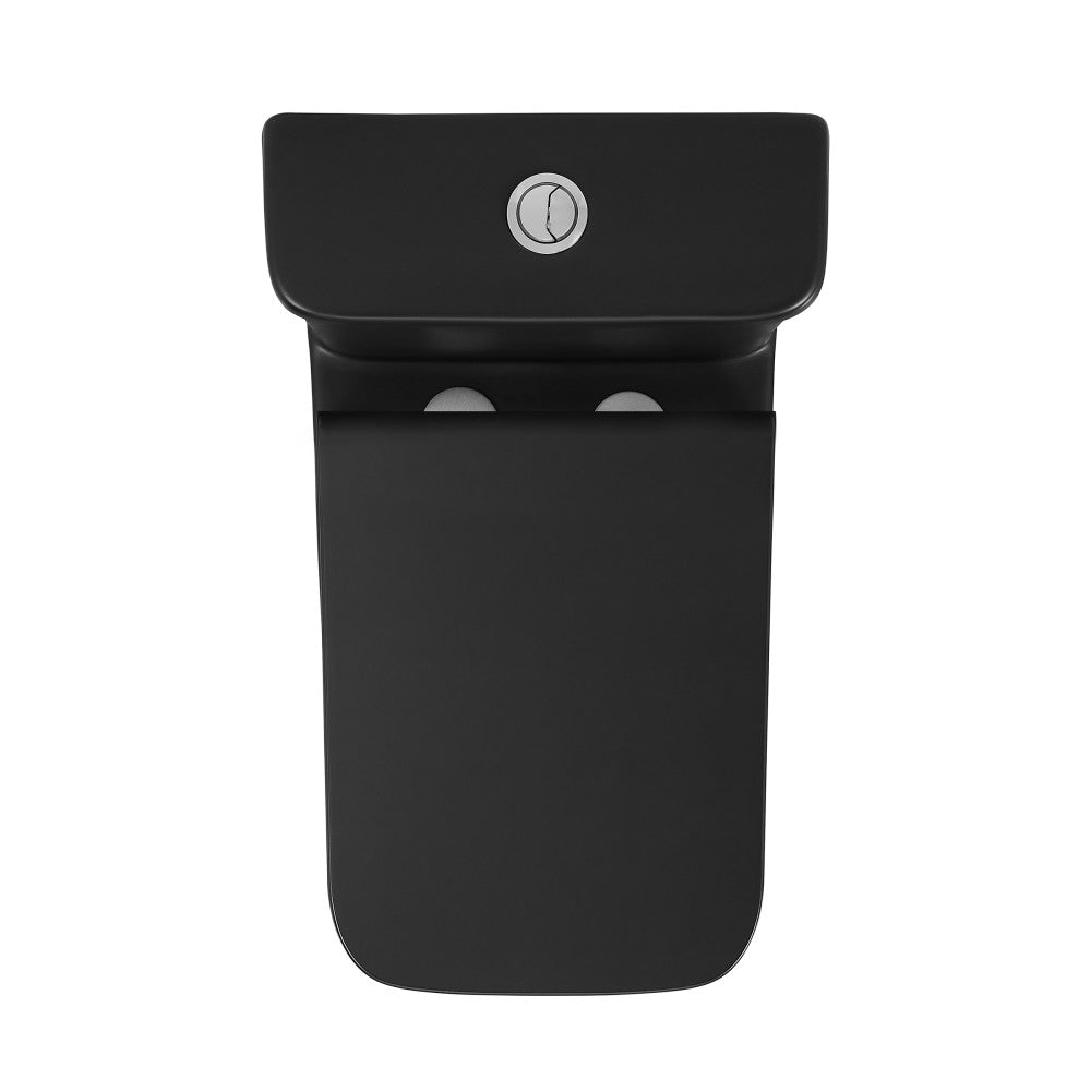 Swiss Madison Carre One Piece Square Toilet Dual Flush 1.1/1.6 gpf with 10" Rough-In, Matte Black