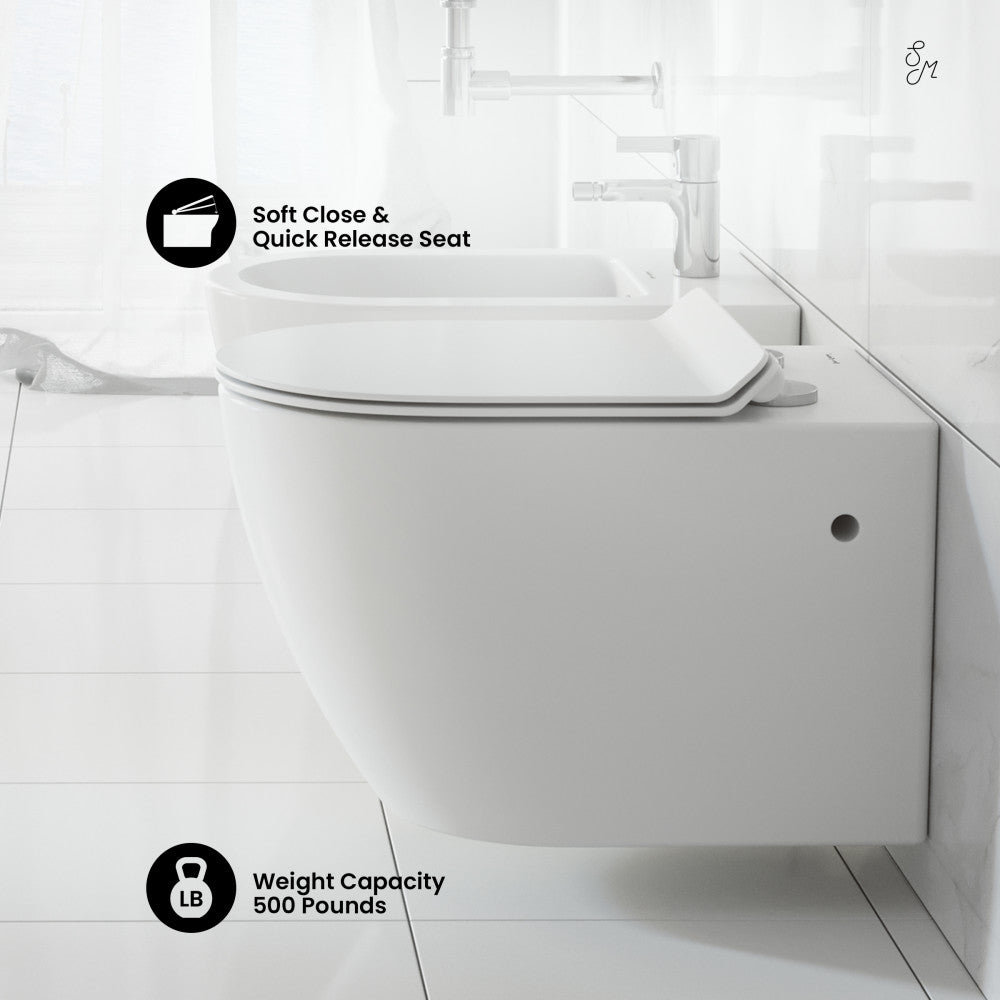 Swiss Madison St. Tropez Wall Hung Toilet Bundle (SM-WT449, SM-WC424, SM-WC001C)
