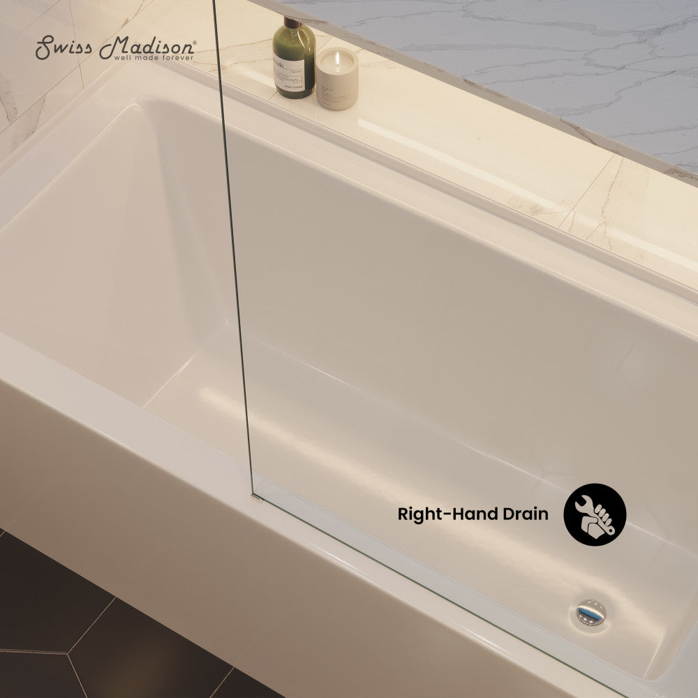 Swiss Madison Voltaire 60" x 32" Right-Hand Drain Alcove Bathtub with Apron