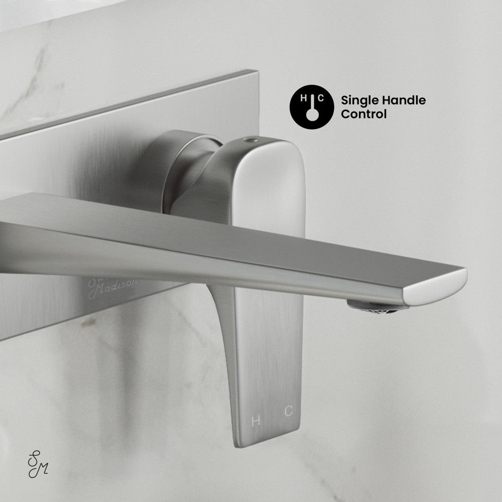Swiss Madison Monaco Single-Handle, Wall-Mount, Bathroom Faucet in Brushed Nickel