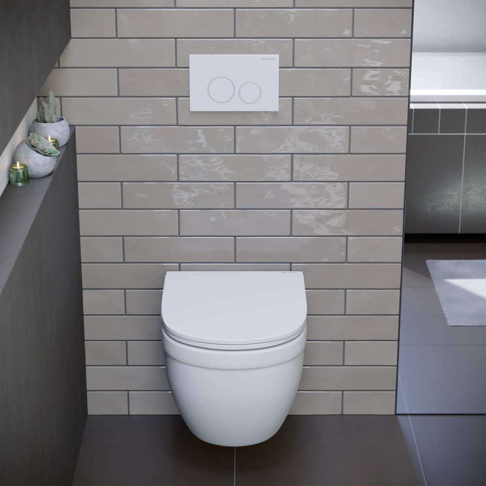 Swiss Madison Ivy Wall-Hung Elongated Toilet Bowl Only in Matte White