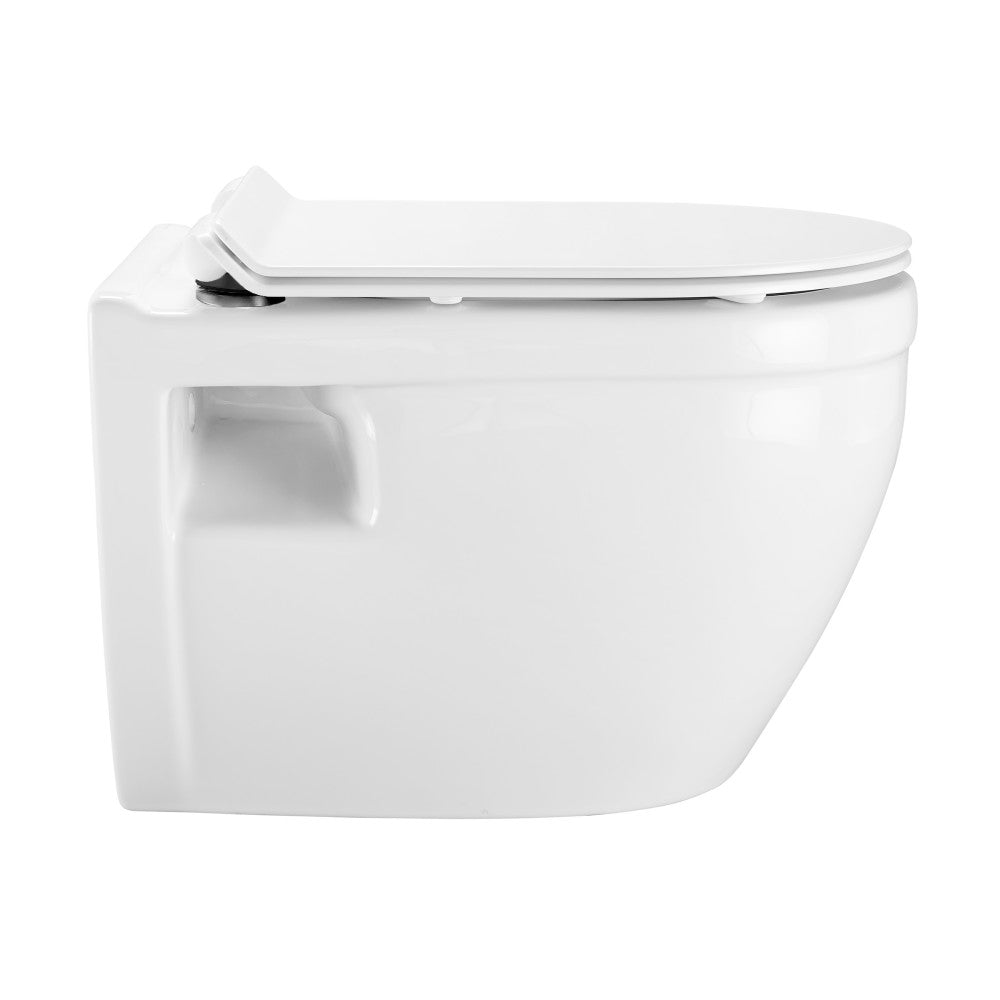 Swiss Madison Ivy Wall Hung Elongated Toilet Bowl, Black Hardware