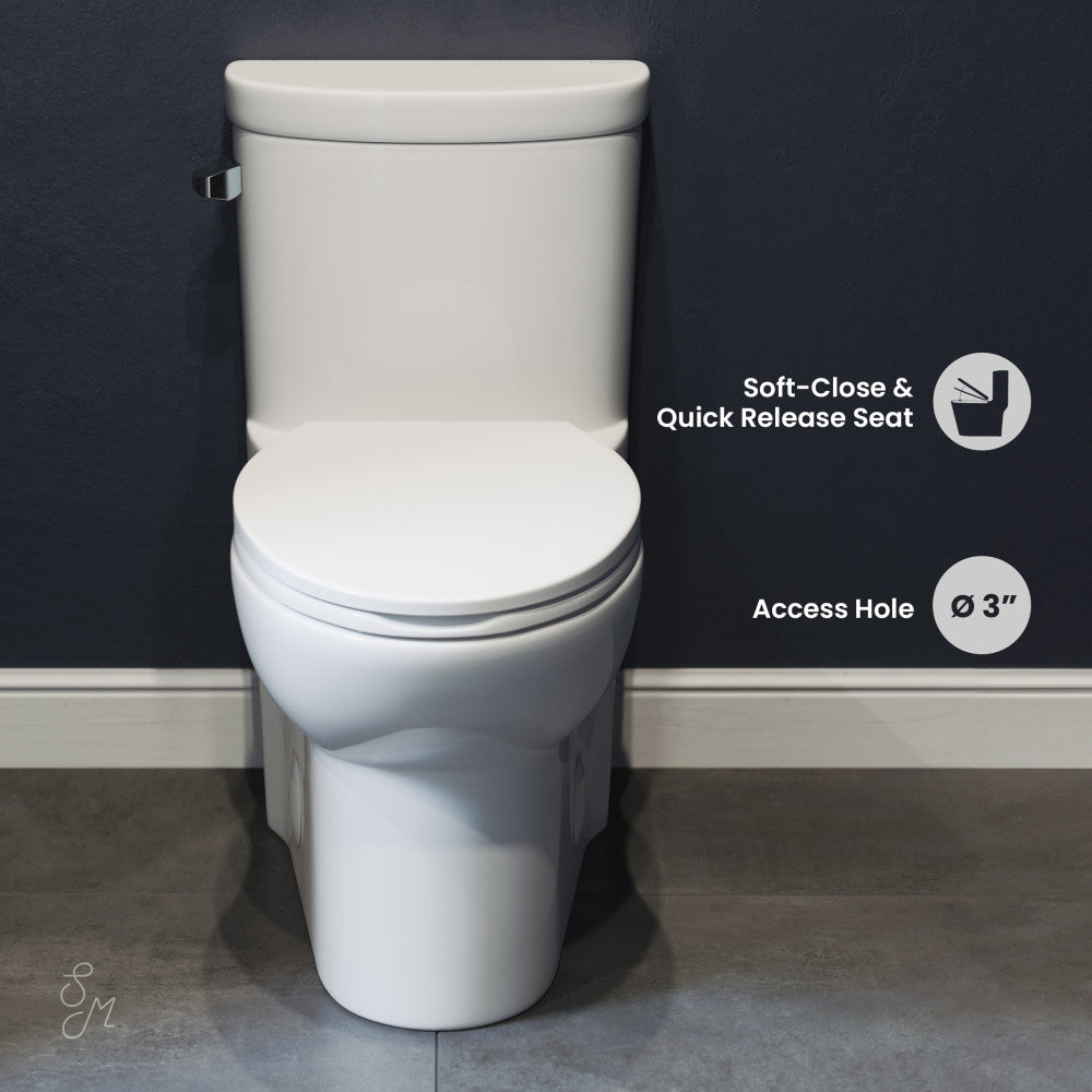 Swiss Madison Sublime One-Piece Elongated Left Side Flush Handle Toilet 1.28 gpf