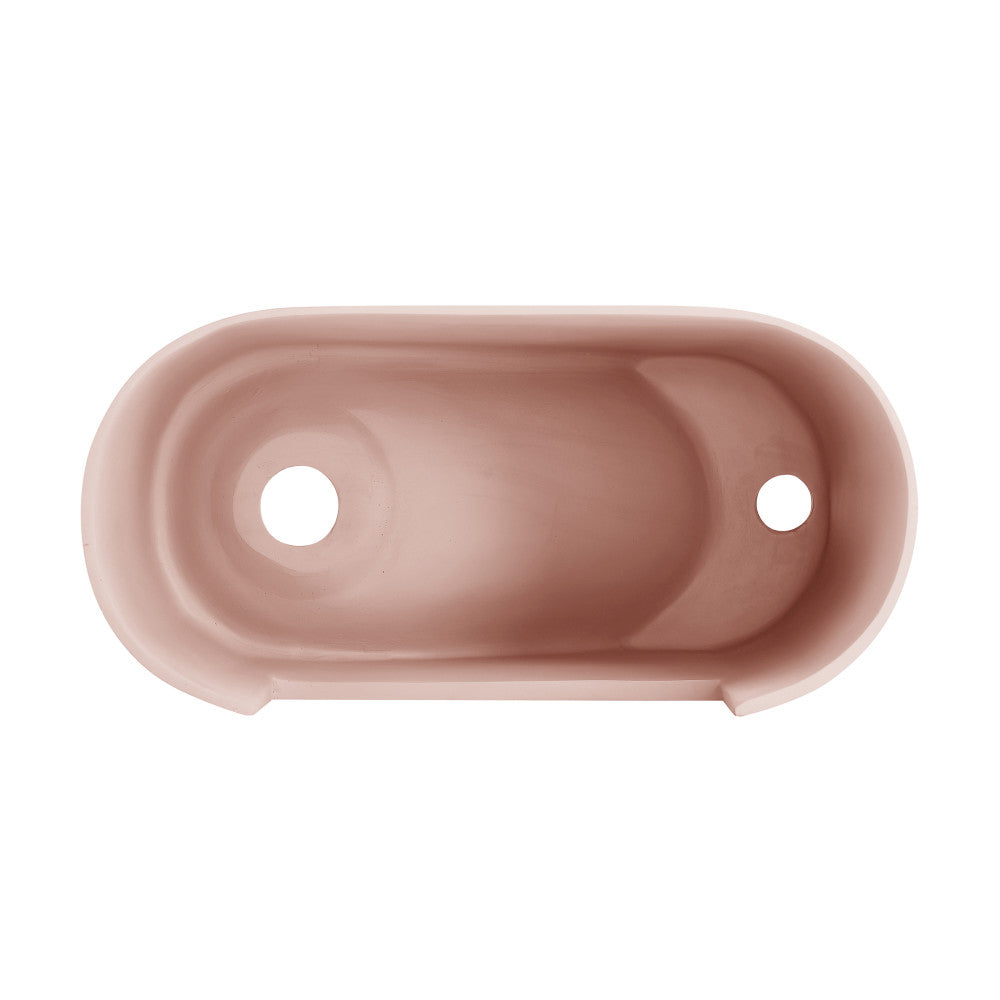 Swiss Madison Terre 17.5" Right Side Faucet Wall-Mount Bathroom Sink in Pale Pink