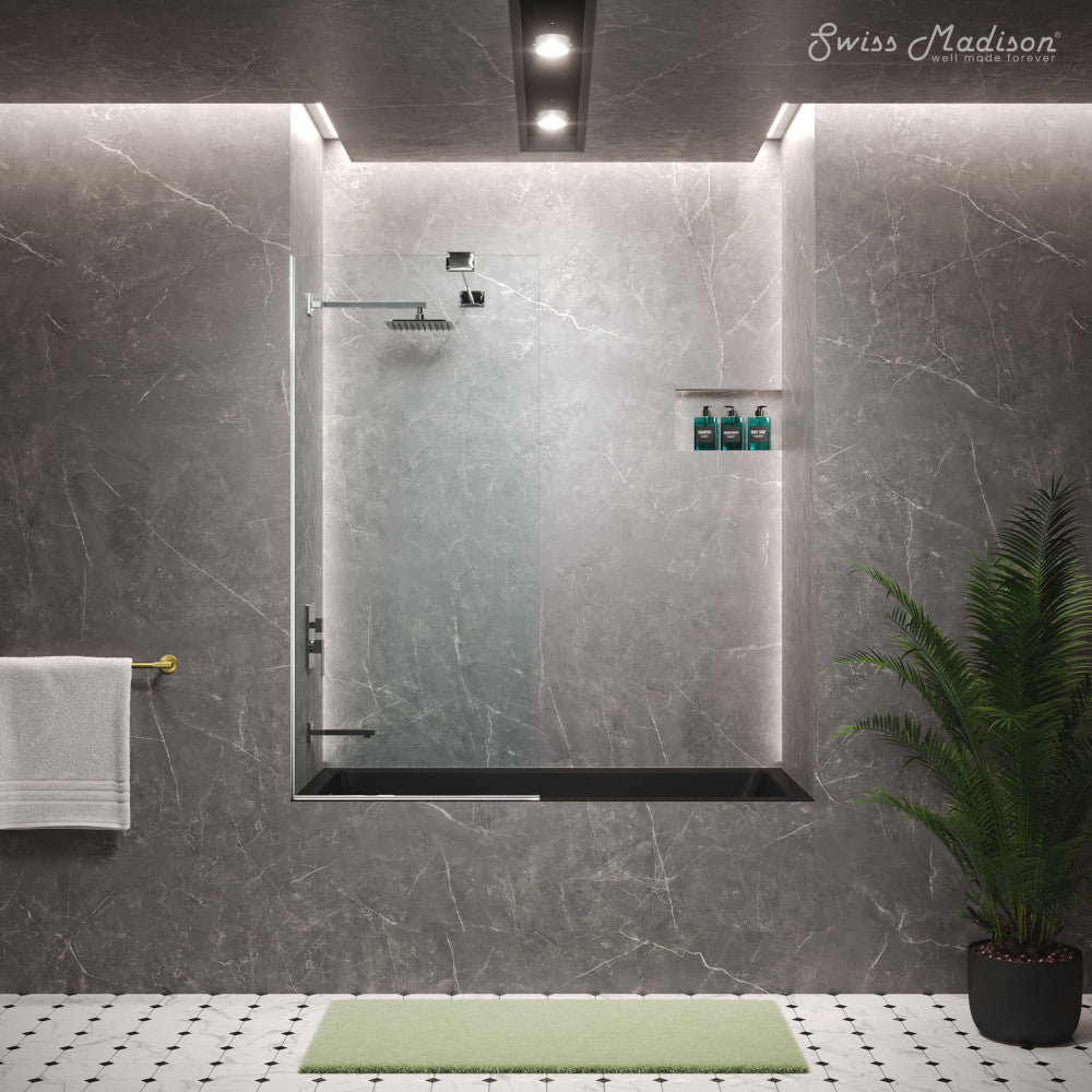 Swiss Madison Voltaire 60" x 30" Left-Hand Drain Alcove Bathtub in Matte Black
