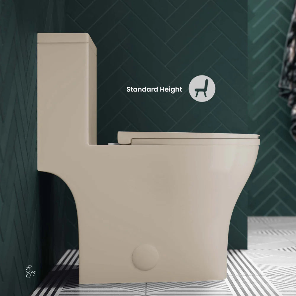 Swiss Madison Sublime III One-Piece Round Toilet Vortex™ Dual-Flush 0.95/1.26 gpf in Bisque