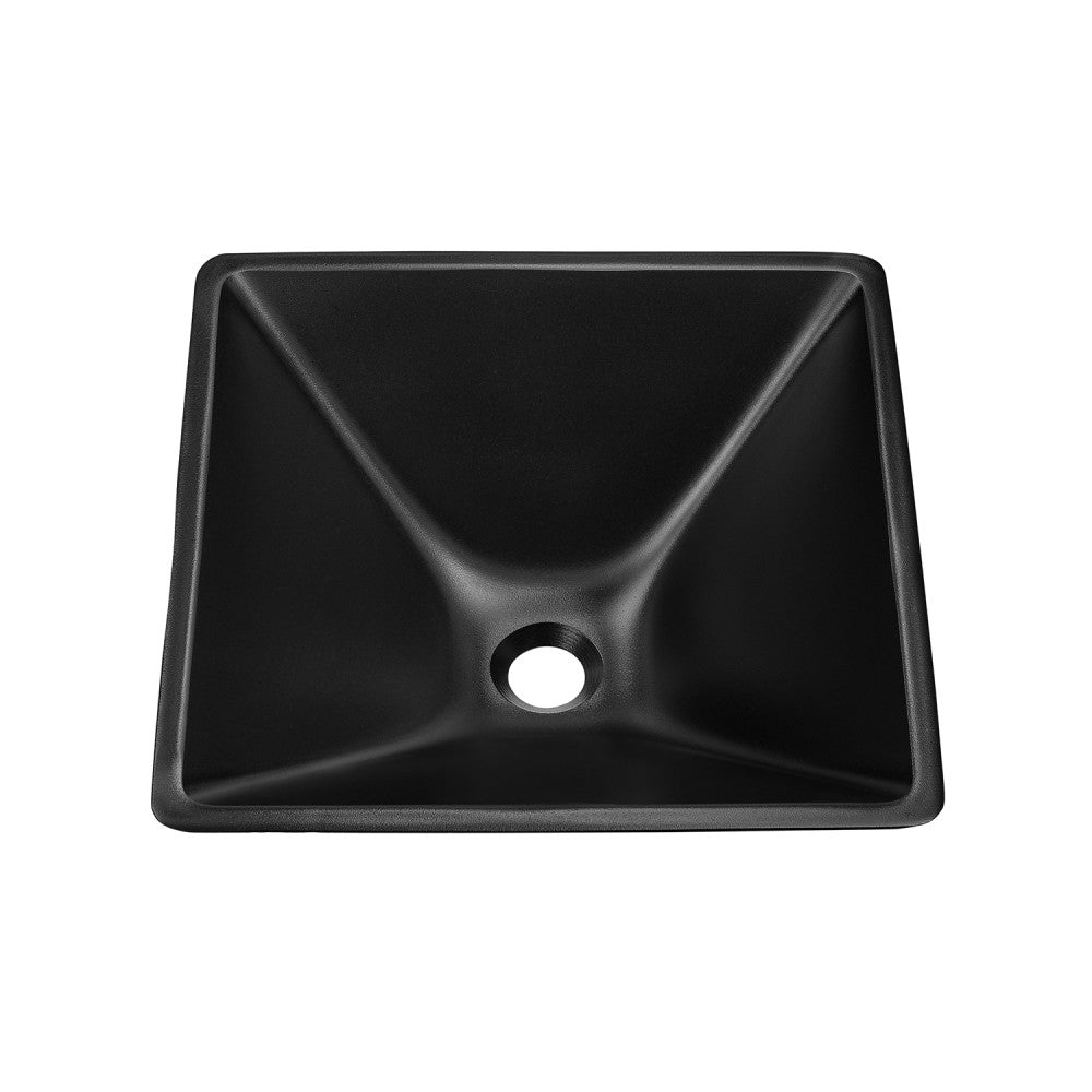 Swiss Madison Claire 15.5" Glass Vessel Sink, Black